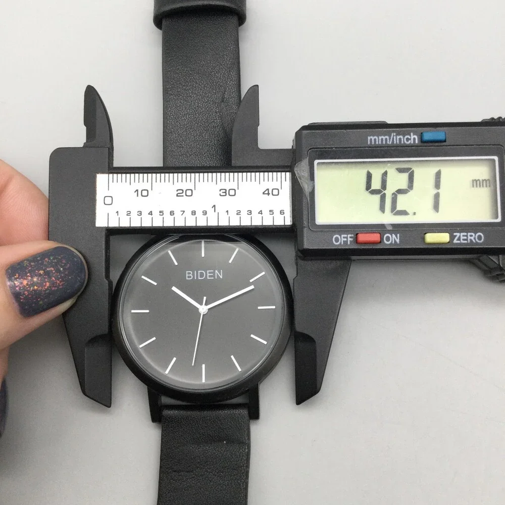 Biden Watch Men 42mm Black Round Dial Silicone Band New Battery